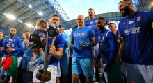 Mistrzowska dekoracja piłkarzy Lecha Poznań. 2022-05-21